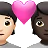 Couple With Heart: Person, Person, Light Skin Tone, Dark Skin Tone
