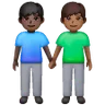Men Holding Hands: Medium-Dark Skin Tone, Dark Skin Tone Emoji 👨🏾‍🤝‍👨🏿 image - Samsung style