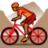 Person Mountain Biking: Medium-Dark Skin Tone Emoji 🚵🏾 image - Emojidex style