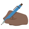 Writing Hand: Dark Skin Tone Emoji ✍🏿 image - EmojiTwo style