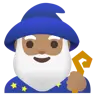 Man Mage: Medium Skin Tone Emoji 🧙🏽‍♂️ image - Google Noto Color style