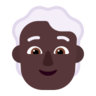 Person: Dark Skin Tone, White Hair Emoji 🧑🏿‍🦳 image - Microsoft Classic 2D style