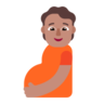 Pregnant Person: Medium Skin Tone Emoji 🫄🏽 image - Microsoft Classic 2D style