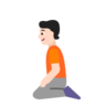 Person Kneeling: Light Skin Tone Emoji 🧎🏻 image - Microsoft Classic 2D style