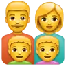 Family: Man, Woman, Boy, Boy Emoji 👨‍👩‍👦‍👦 image - WhatsApp style