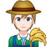 Farmer: Light Skin Tone Emoji 🧑🏻‍🌾 image - Emojidex style