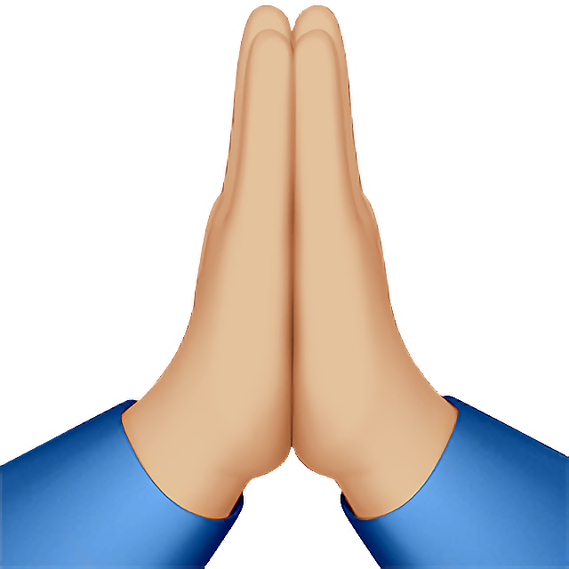 Folded Hands: Medium-Light Skin Tone