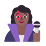 Woman Singer: Medium-Dark Skin Tone Emoji 👩🏾‍🎤 image - Microsoft Classic 2D style