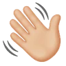 Waving Hand: Medium-Light Skin Tone Emoji 👋🏼 image - Huawei Harmony OS style
