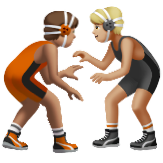 People Wrestling: Medium Skin Tone, Medium-Light Skin Tone