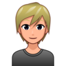 Person: Medium-Light Skin Tone, Blond Hair Emoji 👱🏼 image - Emojidex style