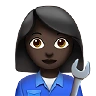 Woman Mechanic: Dark Skin Tone Emoji 👩🏿‍🔧 image - Apple style