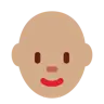Woman: Medium Skin Tone, Bald Emoji 👩🏽‍🦲 image - Twitter / X (Twemoji) style