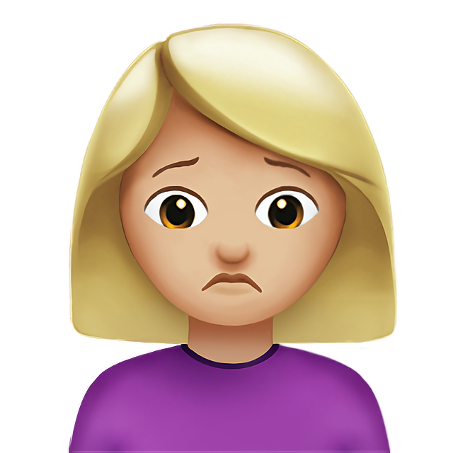 Woman Frowning: Medium-Light Skin Tone