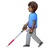 Man With White Cane: Medium-Dark Skin Tone