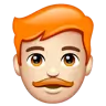 Man: Light Skin Tone, Red Hair Emoji 👨🏻‍🦰 image - WhatsApp style