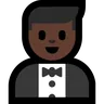 Person In Tuxedo: Dark Skin Tone Emoji 🤵🏿 image - Microsoft Windows 10 Segoe UI Emoji style