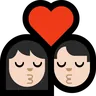 Kiss: Light Skin Tone Emoji 💏🏻 image - Microsoft Windows 10 Segoe UI Emoji style