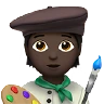 Artist: Dark Skin Tone Emoji 🧑🏿‍🎨 image - Apple style