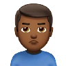 Man Pouting: Medium-Dark Skin Tone Emoji 🙎🏾‍♂️ image - Apple style