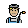 Factory Worker: Medium-Light Skin Tone Emoji 🧑🏼‍🏭 image - OpenMoji style