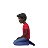 Man Kneeling: Dark Skin Tone