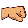 Right-Facing Fist: Medium Skin Tone Emoji 🤜🏽 image - Emojidex style