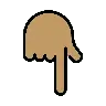Backhand Index Pointing Down: Medium Skin Tone Emoji 👇🏽 image - OpenMoji style