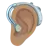 Ear With Hearing Aid: Medium Skin Tone