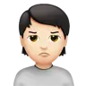 Person Pouting: Light Skin Tone Emoji 🙎🏻 image - Apple style