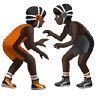 People Wrestling: Dark Skin Tone Emoji 🤼🏿 image - Apple style
