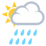 Sol blanco detrás de una nube con lluvia Emoji 🌦 image - EmojiTwo style
