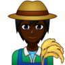 Farmer: Dark Skin Tone Emoji 🧑🏿‍🌾 image - Emojidex style