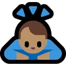 Person Bowing: Medium Skin Tone Emoji 🙇🏽 image - Microsoft Windows 10 Segoe UI Emoji style
