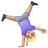 Woman Cartwheeling: Medium-Light Skin Tone