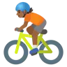 Person Biking: Medium-Dark Skin Tone Emoji 🚴🏾 image - Google Noto Color style