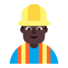 Man Construction Worker: Dark Skin Tone Emoji 👷🏿‍♂️ image - Microsoft Classic 2D style