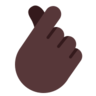 Hand With Index Finger And Thumb Crossed: Dark Skin Tone Emoji 🫰🏿 image - Microsoft Classic 2D style