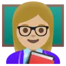 Woman Teacher: Medium-Light Skin Tone Emoji 👩🏼‍🏫 image - Google Noto Color style