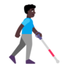 Man With White Cane Facing Right: Dark Skin Tone Emoji 👨🏿‍🦯‍➡️ image - Microsoft Classic 2D style