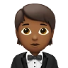 Person In Tuxedo: Medium-Dark Skin Tone Emoji 🤵🏾 image - Apple style