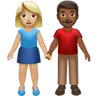 Woman And Man Holding Hands: Medium-Light Skin Tone, Medium-Dark Skin Tone Emoji 👩🏼‍🤝‍👨🏾 image - Apple style