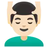 Man Getting Massage: Light Skin Tone Emoji 💆🏻‍♂️ image - Google Noto Color style