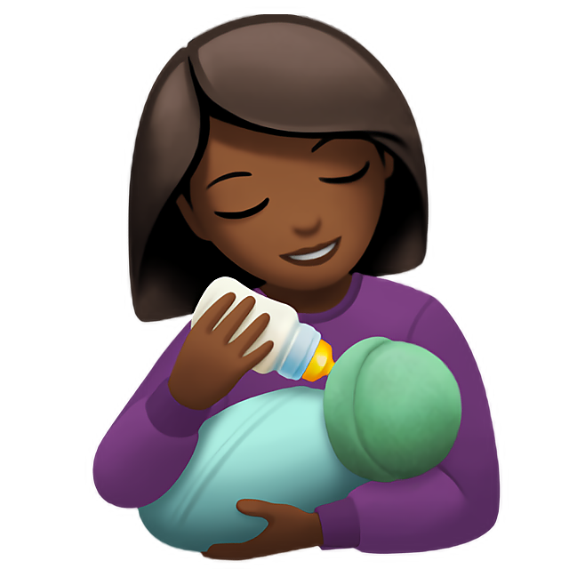 Woman Feeding Baby: Medium-Dark Skin Tone