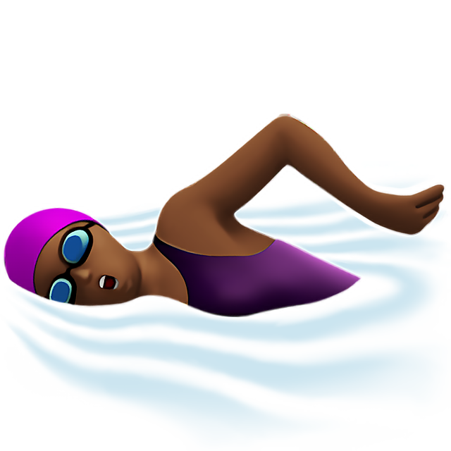 Woman Swimming: Medium-Dark Skin Tone