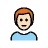 Man: Light Skin Tone, Red Hair Emoji 👨🏻‍🦰 image - OpenMoji style