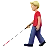 Man With White Cane: Medium-Light Skin Tone