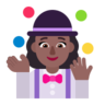 Woman Juggling: Medium-Dark Skin Tone Emoji 🤹🏾‍♀️ image - Microsoft Classic 2D style