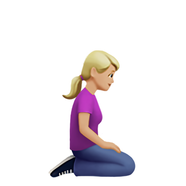Woman Kneeling Facing Right: Medium-Light Skin Tone