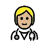 Health Worker: Medium-Light Skin Tone Emoji 🧑🏼‍⚕️ image - OpenMoji style